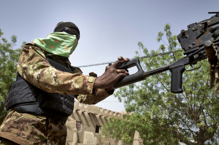 A soldier on patrol between Mopti and Djenne in central Mali, one of the most dangerous areas in the Sahel