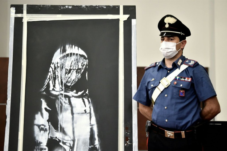 The stolen artwork by Banksy was found in Italy earlier this month