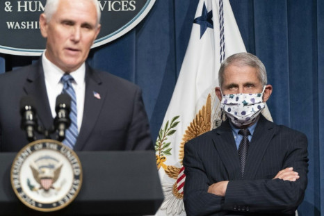 Vice President Mike Pence speaks at a June 26, 2020 briefing of the US coronavirus task force, alongside top health advisor Anthony Fauci