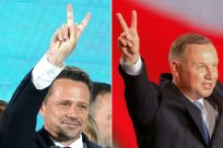 Andrzej Duda (R) Rafal Trzaskowski (L) will strive to attract those voters who backed the other nine candidates