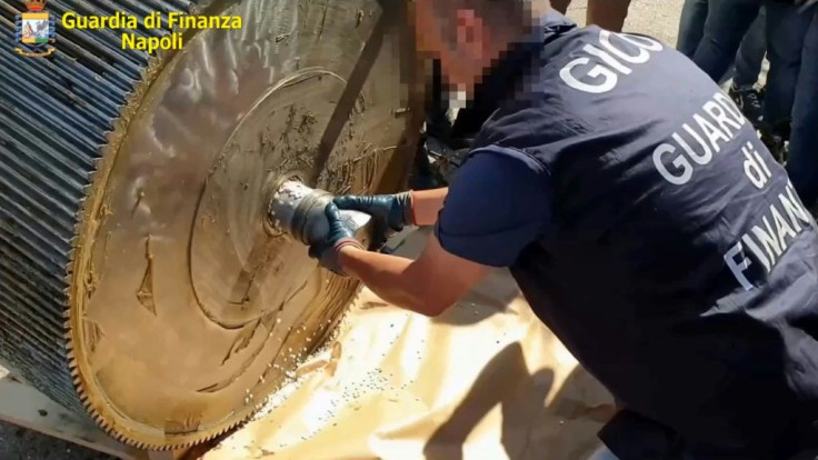 The drugs were hidden in three containers found in the port of Salerno, just south of Naples