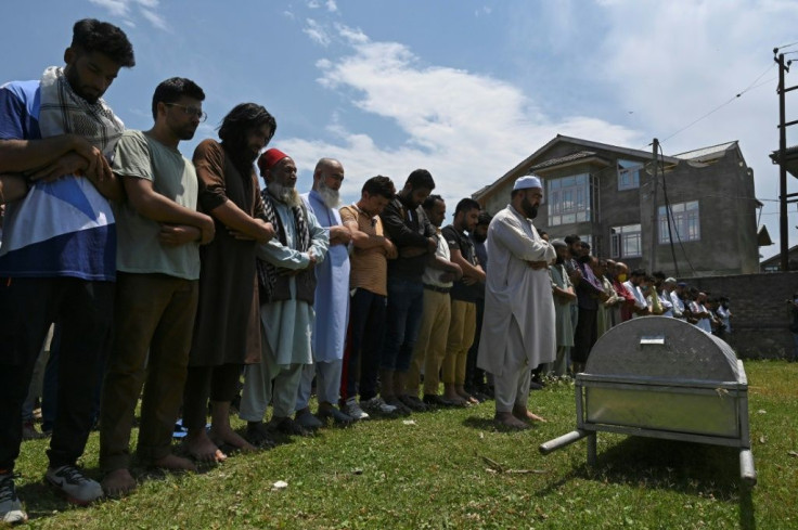 Hundreds of people have protested in Indian-administered Kashmir, accusing government forces of killing a civilian during a clash with rebels