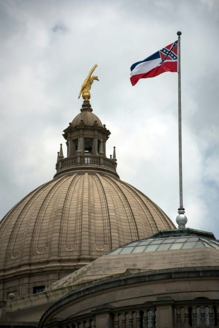 The state flag was permanently lowered from the Mississippi State Capitol building in Jackson, Mississippi, to make way for a new emblem
