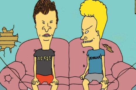 Beavis and Butthead seated on their signature couch