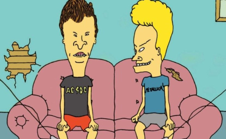Beavis and Butthead seated on their signature couch