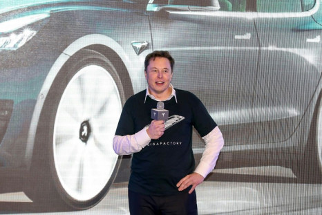 Tesla CEO Elon Musk, seen in January, appeared to be gloating on Twitter as the electric carmaker saw a jump in its stock to make it the world's most valuable auto firm