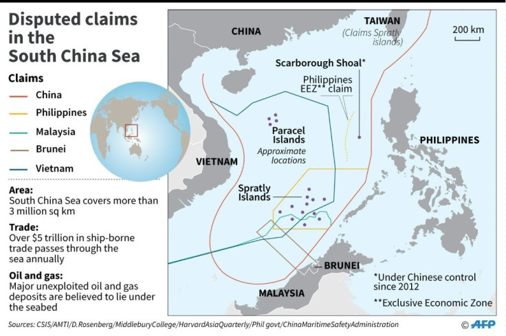 Map showing disputed claims in the South China Sea.