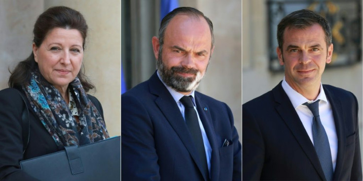 L-R: Agnes Buzyn, Edouard Philippe and Olivier Veran are under investigation for their handling of the coronavirus crisis
