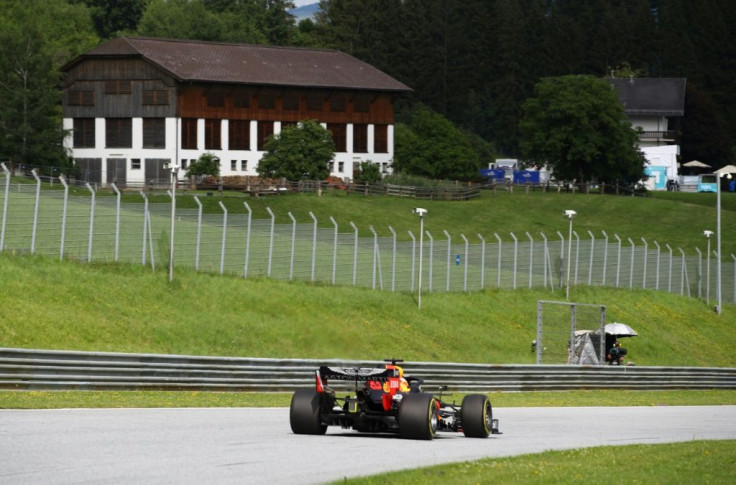 House on the hill: Red Bull's Max Verstappen in action