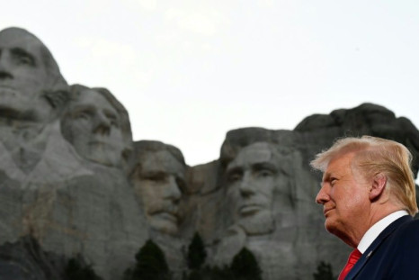 US President Donald Trump arrives for the Independence Day events at Mount Rushmore in Keystone, South Dakota, July 3, 2020
