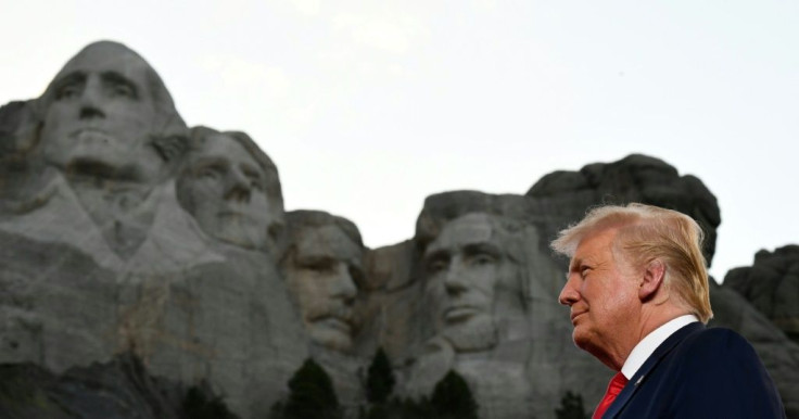 US President Donald Trump arrives for the Independence Day events at Mount Rushmore in Keystone, South Dakota, July 3, 2020