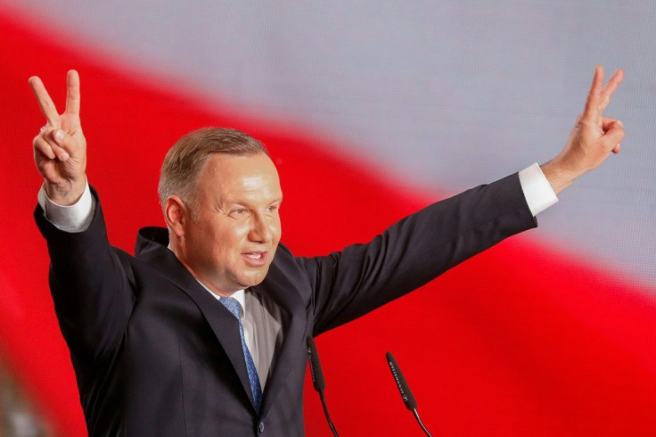 Polish President Andrzej Duda, in a June 28, 2020 image, wants to ban adoption by same-sex couples
