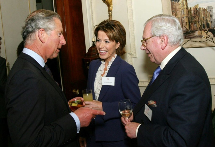 David Starkey (R) seen here in 2007 with Britain's Prince Charles, Prince of Wales, has resigned from his position at Cambridge University