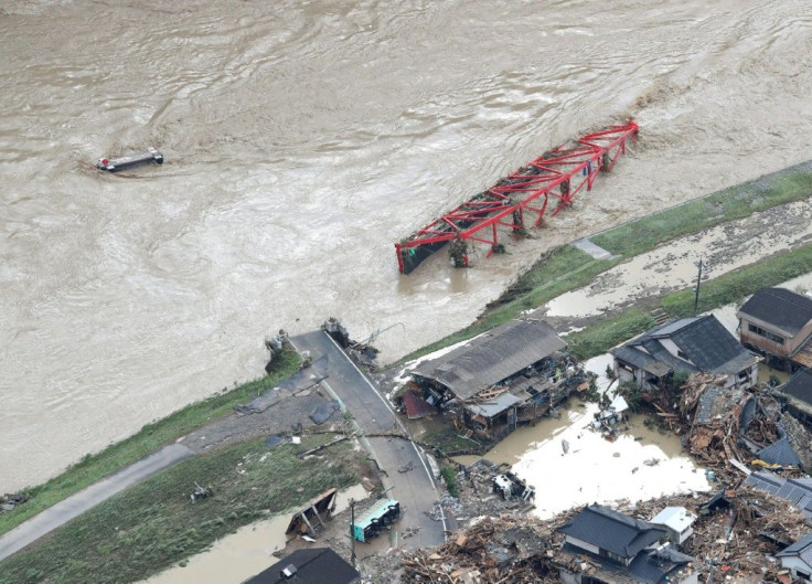 The floods washed away bridges