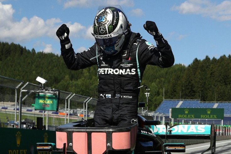 Valtteri Bottas celebrates winning the Austrian Grand Prix