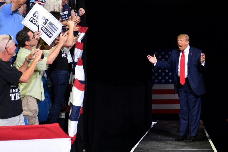 US President Donald Trump arrives for a campaign rally at the BOK Center on June 20, 2020 in Tulsa, Oklahoma -- images showed the stadium was filled to less than a third of its capacity