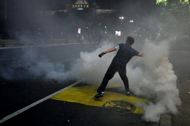 Serbian police fired tear gas to disperse thousands of protesters