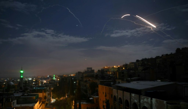 Syrian air defences responding to what state media said were Israeli missiles targeting Damascus early last year, one of hundreds of reported such strikes