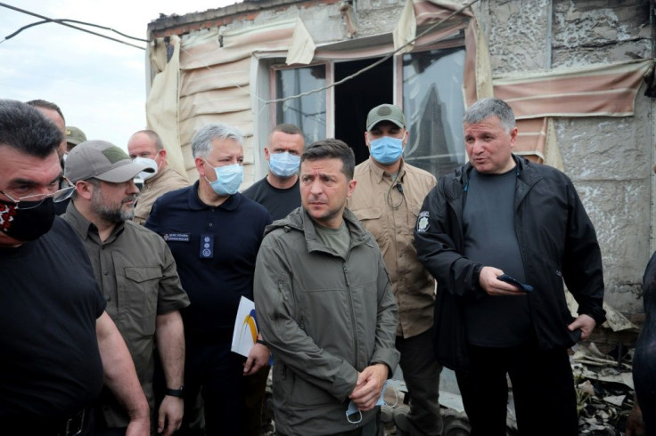 Ukrainian President Volodymyr Zelensky visited the scene on Wednesday