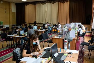 A team of more than 60 medics and medical students are now fielding at least 3,000 calls per week at a call centre in BishkekÂ 