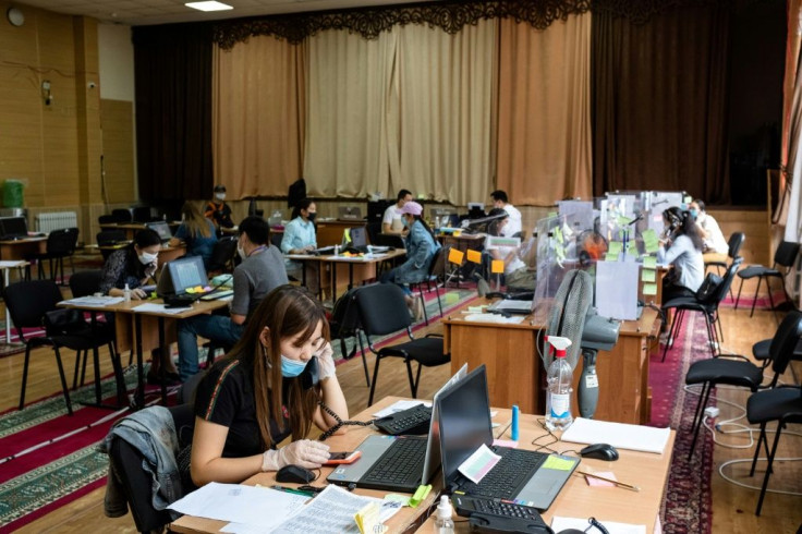 A team of more than 60 medics and medical students are now fielding at least 3,000 calls per week at a call centre in BishkekÂ 