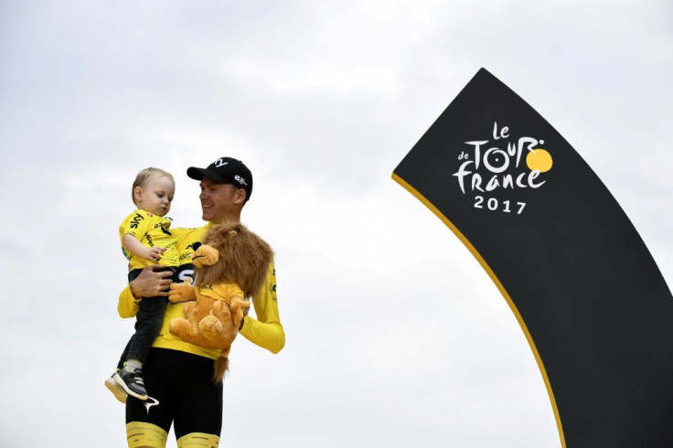 Chris Froome celebrates victory in the 2017 Tour de France