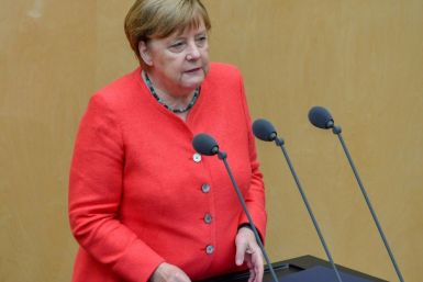 A mid-level employee in the press office of German Chancellor Angela Merkel, who is pictured here on July 3, 2020, stands accused of working for an Egyptian intelligence service
