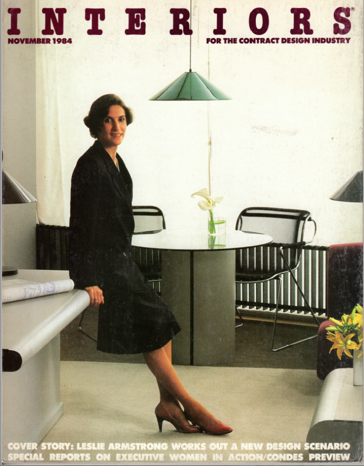 Architect Leslie Armstrong on the cover of Interiors magazine.