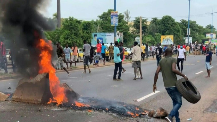 Protesters in Bamako block two of the city's main bridges during a protest against President Ibrahim Boubacar Keita which saw one person killed and some 20 hurt