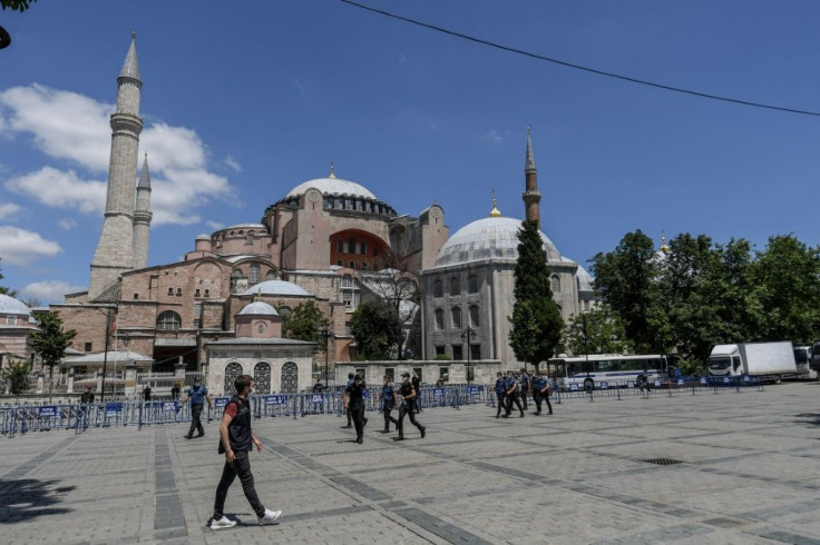 The Hagia Sophia was first constructed as a cathedral in the Christian Byzantine Empire but was converted into a mosque after the Ottoman conquest of Constantinople in 1453