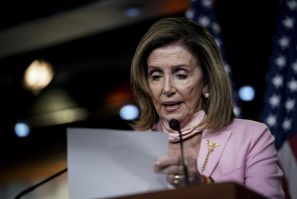 House Speaker Nancy Pelosi, seen on July 9, 2020, has denounced President Donald Trump's commutation of the jail sentence of close ally Roger Stone as 'staggering corruption'