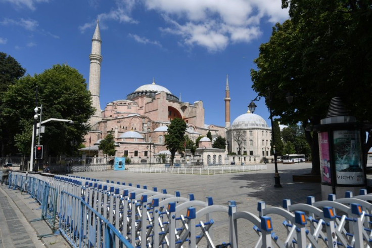 On Saturday, tourists hoping to visit the Hagia Sophia found police had put up barriers around the building