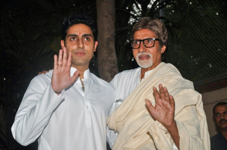 Abhishek Bachchan (L) said he and his father Amitabh Bachhan, affectionately known as 'Big B', had been admitted to hospital with the coronavirus