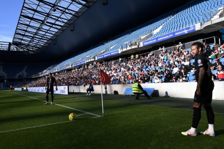 A limited number of fans got to watch PSG stars such as Neymar and Kylian Mbappe play at the Stade Oceane in Le Havre