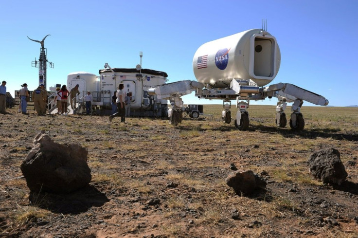 A protoype Mars vehicle and habitat in the northern Arizona desert in 2010