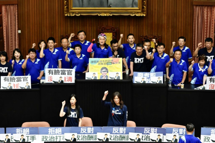 After the brawl opposition lawmakers occupied the speaker's seat in parliament