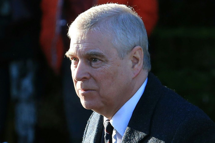 Britain's Prince Andrew, pictured here in January 2020, denies he claims he had sex with a 17-year-old girl procured by Jeffrey Epstein