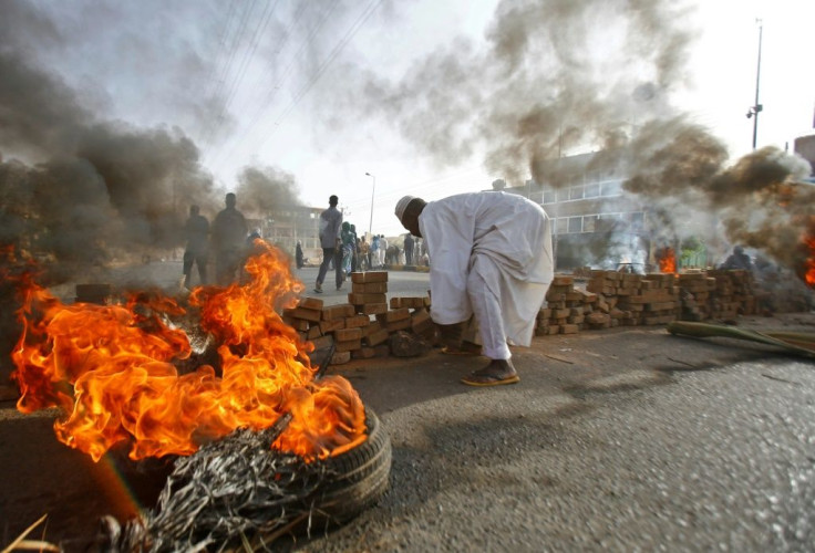 The United States says Russia helped Sudan's former military regime suppress pro-democracy protests, like seen here in 2019 outside the army headquarters