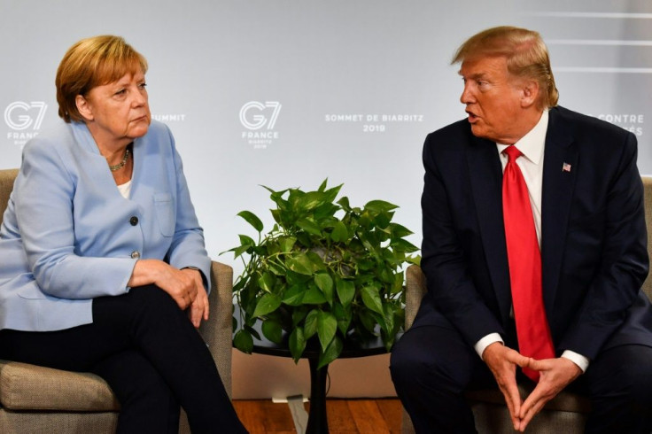 German Chancellor Angela Merkel and US President Donald Trump, pictured August 2019, have had tense relations despite their countries' history of allyship