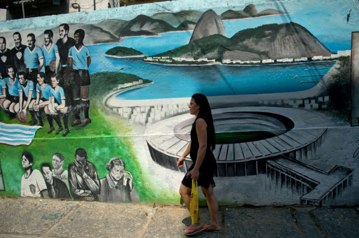 A mural in Rio de Janeiro by artist Jambeiro depicting the 'Maracanazo' when Uruguay's victory sent a nation into mourning
