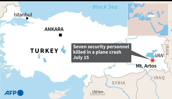 Map locating the province of Van where seven Turkish security personnel were killed in a plane crash on Wednesday.