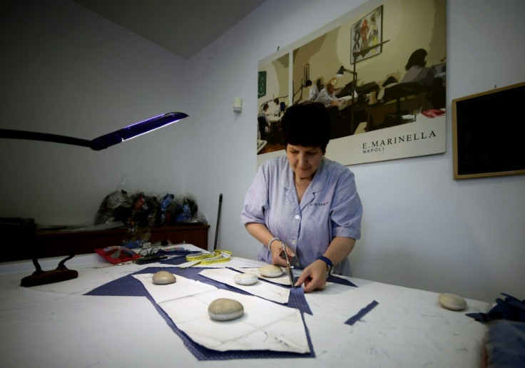 Each Marinella tie takes about 45 minutes to make, with ten steps in all, from cutting the silk to doing the stitching, and adding the loop and label