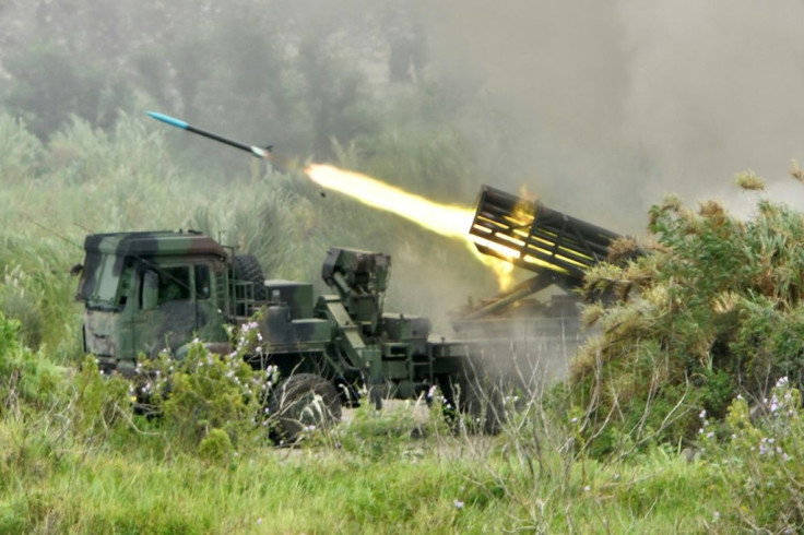 Taiwan also used some domestically made hardware during the exercises, including this Thunderbolt-2000 multiple rocket system
