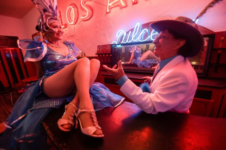 Carlos Bueno and Patricia Rivera have been married 50 years and are regular "Pachucos" at the Los Angeles salon