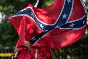 White supremacists often display the Confederate flag during  demonstrations as they did at a neo-Nazi rally in Charlottesville, Virginia in 2017 -- it is now effectively banned at US military installations