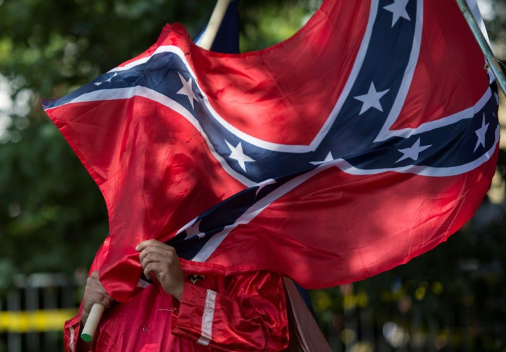 White supremacists often display the Confederate flag during demonstrations as they did at a neo-Nazi rally in Charlottesville, Virginia in 2017 -- it is now effectively banned at US military installations