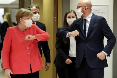 Merkel and Michel were on the same page but socially distancing in Brussels