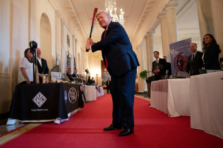 US President Donald Trump in the grand foyer of the White House earlier in July