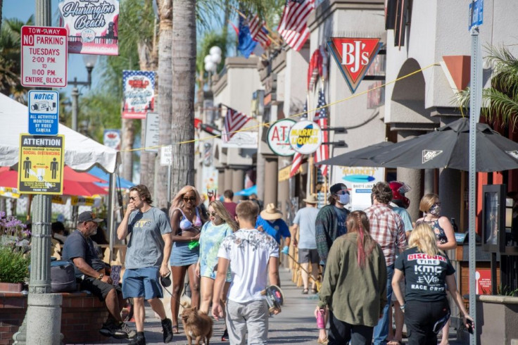 Orange County Sheriff Don Barnes has said he won't enforce California's statewide mask order including in cities such as Huntington Beach, seen here on July 16, 2020