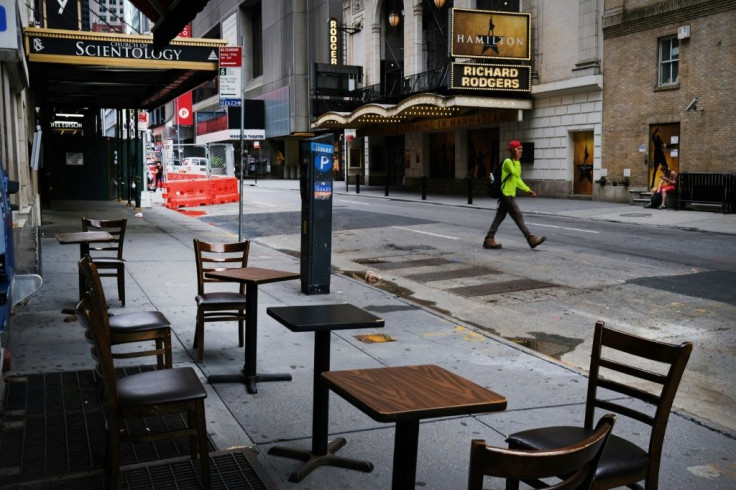 The coronavirus epidemic has left thousands dead in New York and hammered the economy, as seen in this photo of an empty Broadway theater district; but some locals hope the crisis will give the city an opportunity to reinvent itself